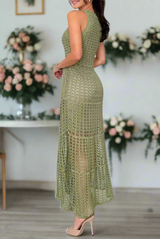 🌷AUREA CHIC Maxi Dress Matcha Green