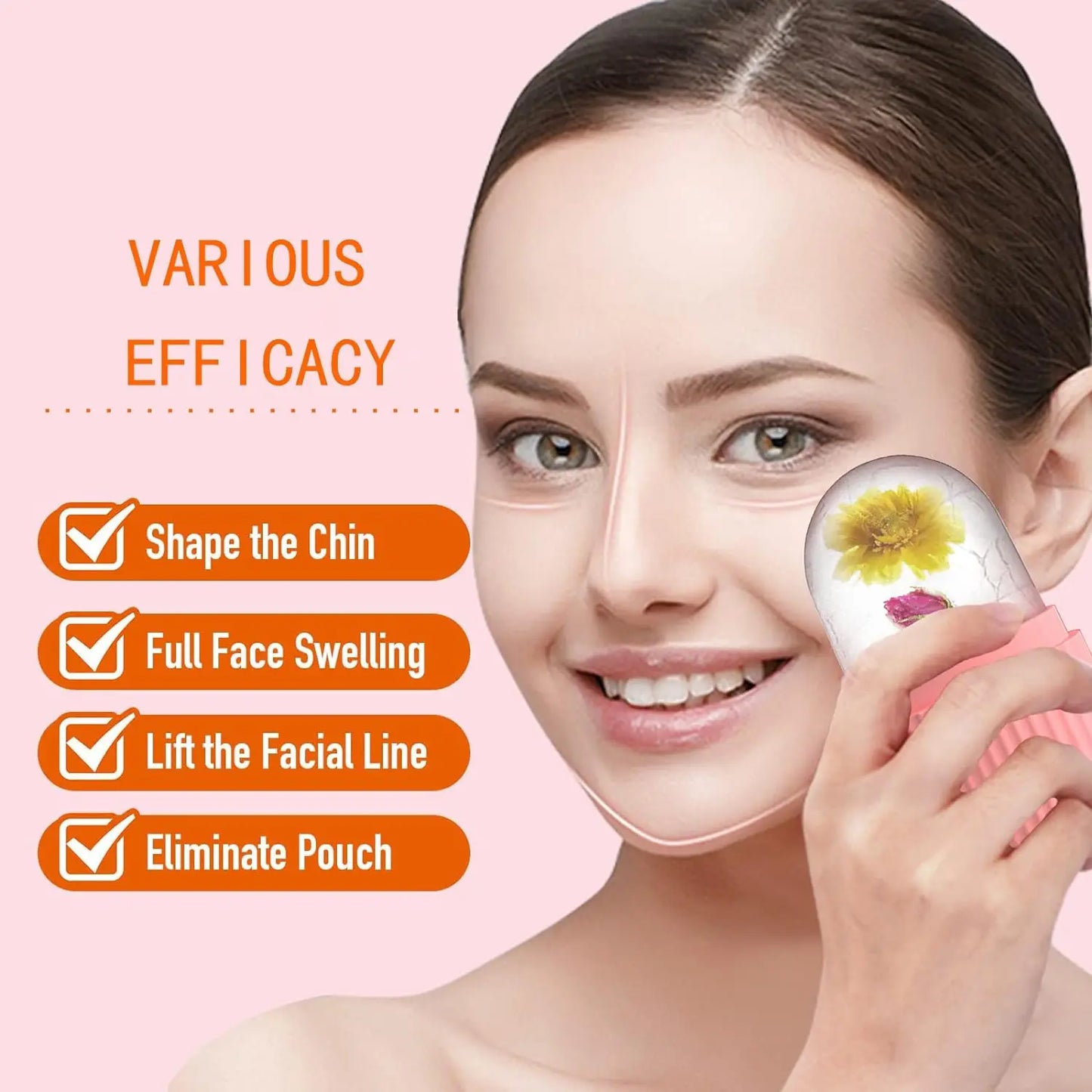 ❄️AUREA CHIC IceLuxe  Roller & Silicone Cube Tray Facial Massager