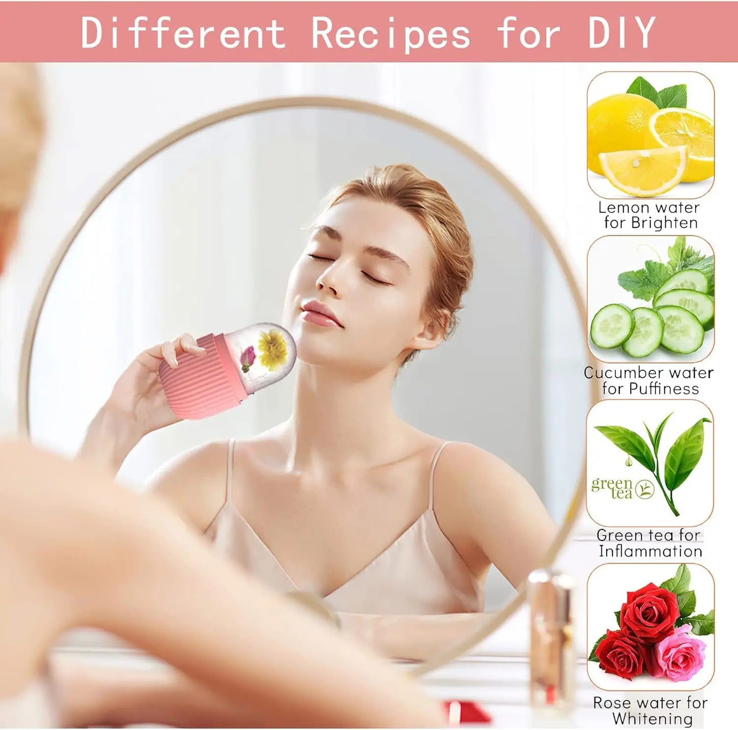 ❄️AUREA CHIC IceLuxe  Roller & Silicone Cube Tray Facial Massager