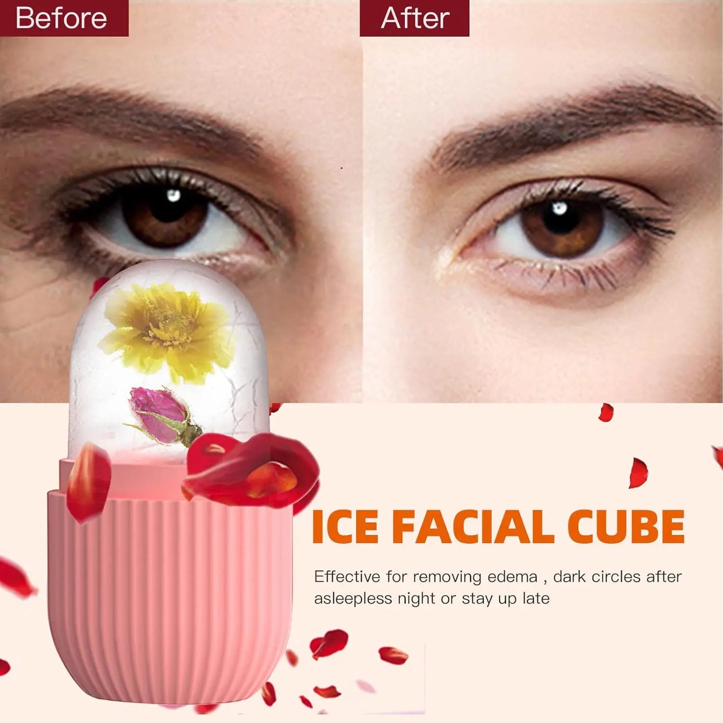 ❄️AUREA CHIC IceLuxe  Roller & Silicone Cube Tray Facial Massager