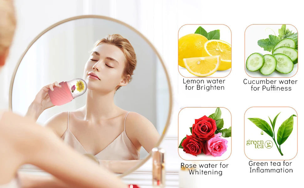 ❄️AUREA CHIC IceLuxe  Roller & Silicone Cube Tray Facial Massager