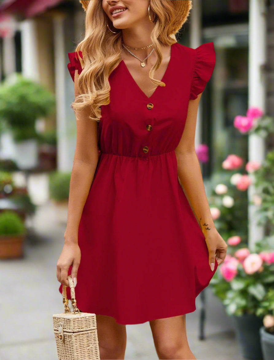 🌷AUREA CHIC Mini Dress Scarlet