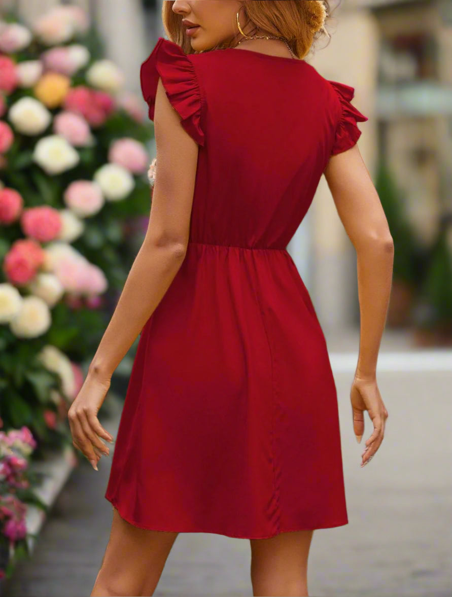 🌷AUREA CHIC Mini Dress Scarlet