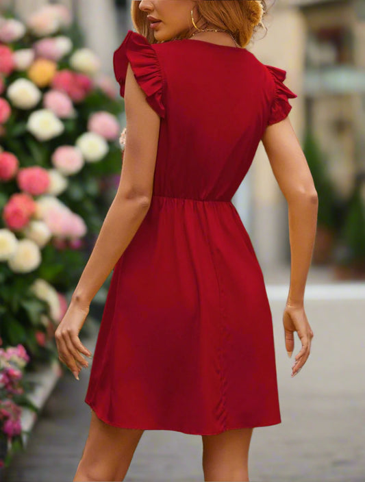 🌷AUREA CHIC Mini Dress Scarlet